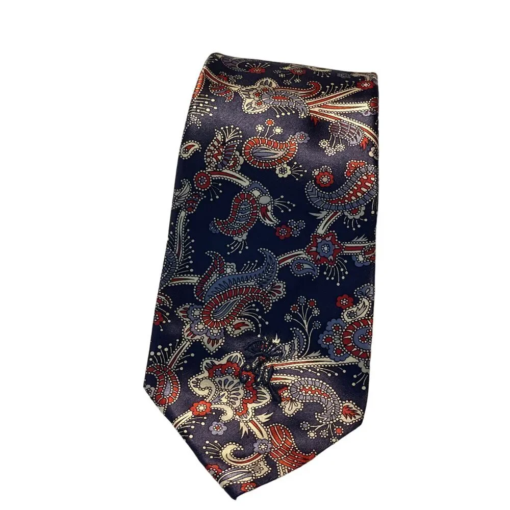 B. Altman's Elegant Navy Paisley Silk Tie -‎ Classic Pattern Z-14